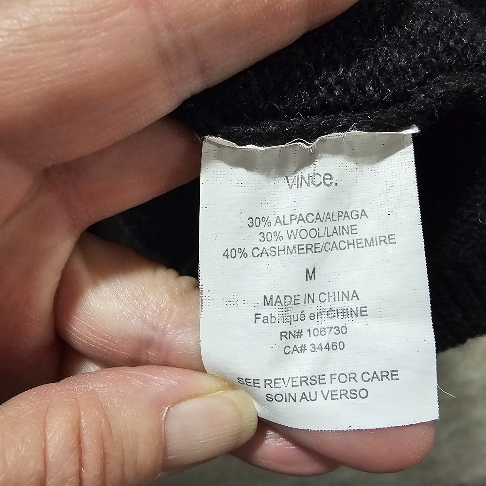 Vince Alpaca Cashmere Blend 3/4 Sleeve Cardigan Sweater - Picture 4 of 6
